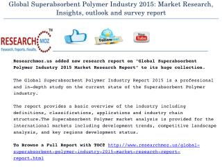 Global Superabsorbent Polymer Industry 2015 Market Research Report