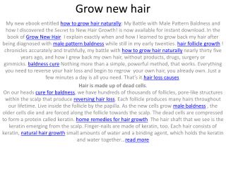 Grow New Hair | Male Pattern Baldness