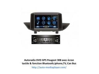 Autoradio DVD GPS Peugeot 308 avec écran tactile & fonction Bluetooth,Iphone,TV, Can Bus