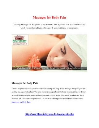Massages for Body Pain