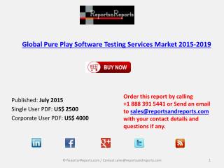 Global Pure Play Software Testing Services Market 2015-2019