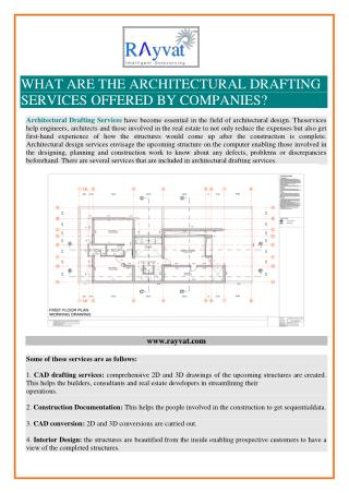 WHAT ARE THE ARCHITECTURAL DRAFTING SERVICES OFFERED BY COMPANIES?