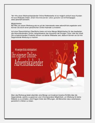 Der Online Adventskalender für Firmen wartet hier