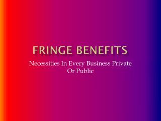 Fringe Benefits: Necessities In Every Business Private Or Public