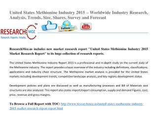 United States Methionine Industry 2015 Market Research Report