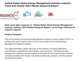 United States Home Energy Management Systems Industry 2015 Market Research Report