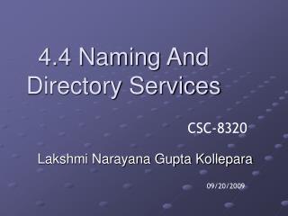 4.4 Naming And Directory Services