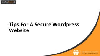 Tips for a secure wordpress website