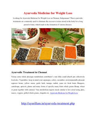 Ayurveda Medicine for Weight Loss