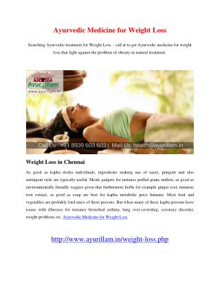 Ayurvedic Medicine for Weight Loss