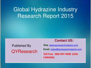 Global Hydrazine Market 2015 Industry Size, Trends, Analysis, Shares, Forecasts, Growth, Overview, Insights and Demands