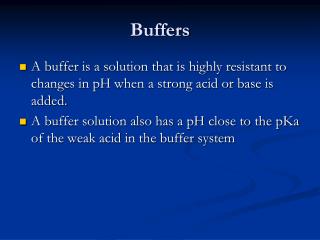 Buffers