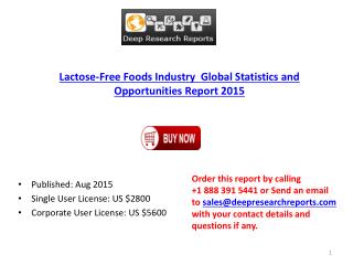 Lactose-Free Foods Market Global Analysis, Trends and 2020 Forecasts