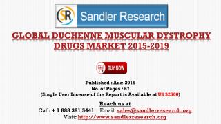 World Duchenne Muscular Dystrophy Drugs Market to Grow at 152.3% CAGR to 2019 Says a New Research Report