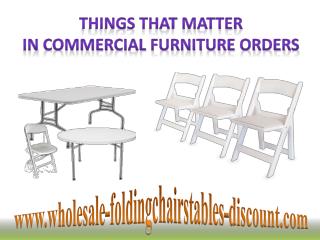 Things That Matter in Commercial Furniture Orders