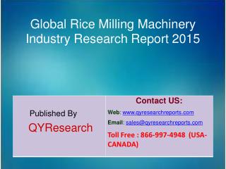Global Rice Milling Machinery Market Research 2015 Industry Analysis, Forecasts, Research, Shares, Insights, Development