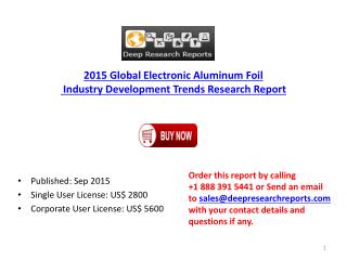 Global Electronic Aluminum Foil Market Developments Research 2015