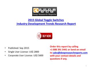 2015 Global Toggle Switches Market Project SWOT Analysis Report