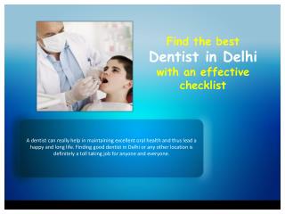 Find the best dentist in Delhi with an effective checklist