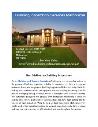 Building Inspections Melbourne