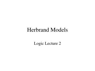 Herbrand Models