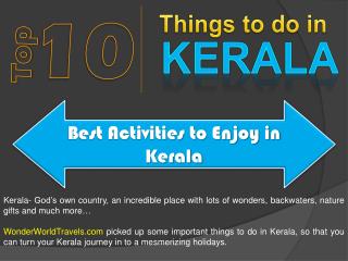 Top 10 Things To Do in Kerala