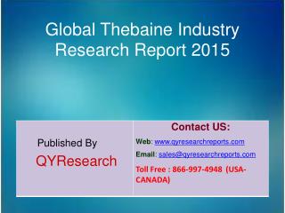 Global Thebaine Market 2015 Industry Shares, Forecasts, Analysis, Applications, Trends, Development, Growth, Overview an