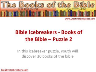 Bible Icebreakers - Books of the Bible – Puzzle 2