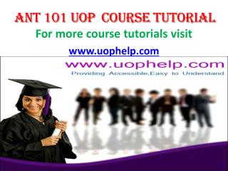 ANT 101 ASH course tutorial/uop help