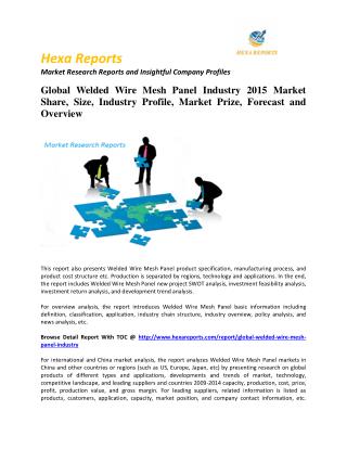 Welded Wire Mesh Panel Industry 2015 Market Share, Size, Industry Profile, Market Prize, Forecast and Overview