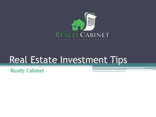 Tips for real estate investment