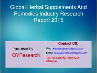 Global Herbal Supplements And Remedies Market 2015 Industry Growth, Analysis, Forecast, Research and Overview