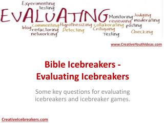 Bible Icebreakers - Evaluating Icebreakers