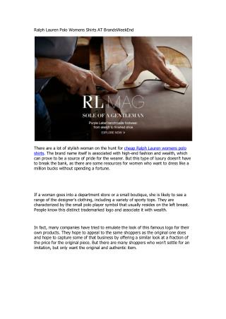 Ralph Lauren Polo Womens Shirts AT BrandsWeekEnd