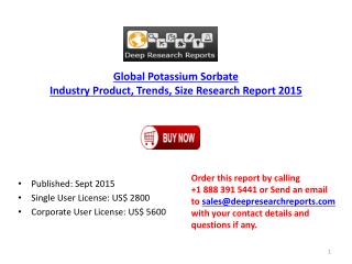 Global Potassium Sorbate Industry Policy, Demand Analysis 2015