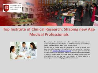 Clinical Research Courses, Clinical Research Institute