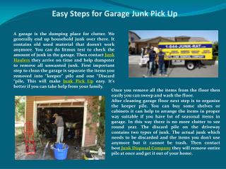 Easy Steps for Garage Junk Pick Up