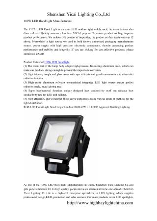 100W LED flood light Manufacturers