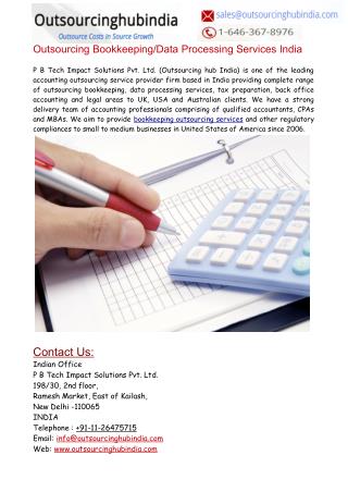 Outsourcing Bookkeeping Services India