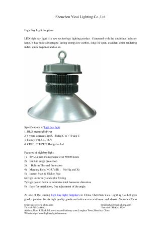 high bay light Suppliers