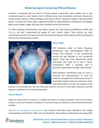Marketing Aspect: Comparing RFID and iBeacon