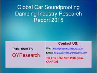 Global Car Soundproofing Damping Market 2015 Industry Research, Growth, Overview, Analysis, Share and Trends