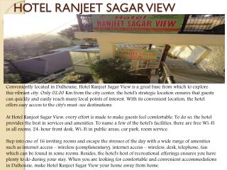 Hotel ranjeet sagar view