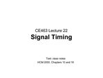 CE463 Lecture 22 Signal Timing