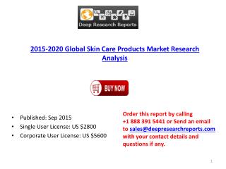 Global Skin Care Products Market Research Report 2015