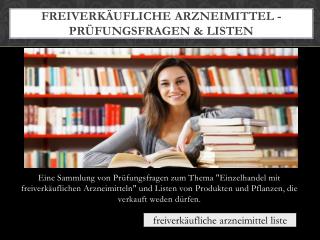 Freiverkäufliche Arzneimittel Liste