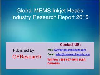 Global MEMS Inkjet Heads Market 2015 Industry Research, Growth, Overview, Analysis, Share and Trends