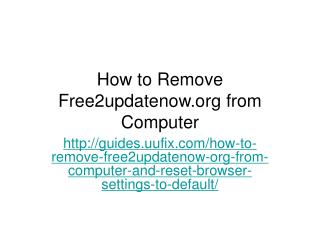 How to Remove Free2updatenow.org from Computer