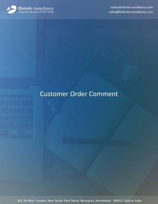 Odoo Customer Order Comment Apps