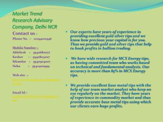 Market Trend Research Advisory Company Delhi NCR